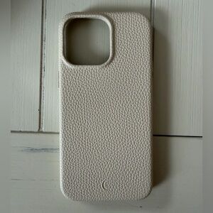 iPhone 15 Pro Max Premium Leather Phone Case - Cream